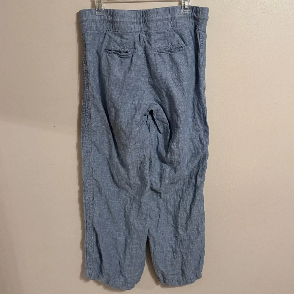 Athleta Chambray Light Blue Wide-Leg Drawstring Pants - Picture 6 of 12